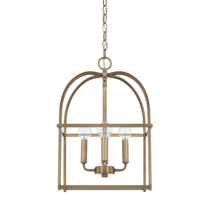 Capital Lighting 527542AD Four Light Foyer, Aged Brass