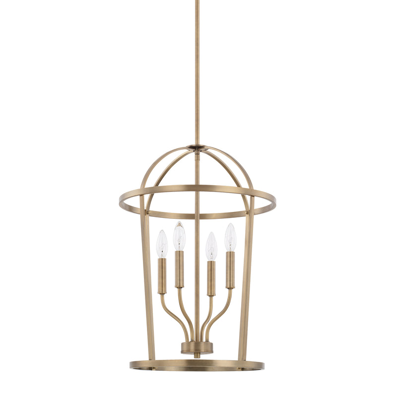 Capital Lighting 528541AD Four Light Foyer, Aged Brass