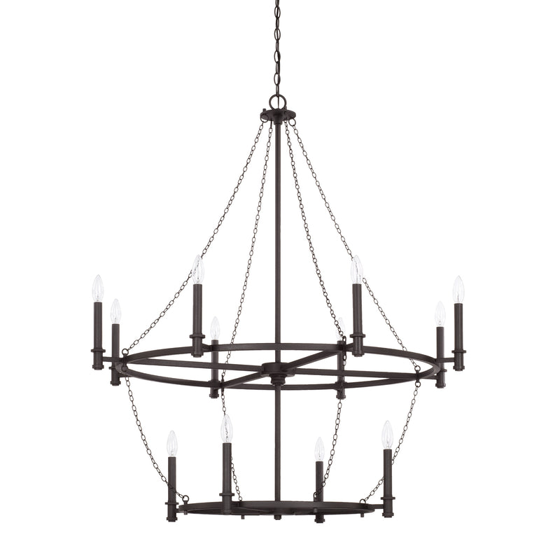 Capital Lighting 528701BI 12 Light Chandelier, Black Iron