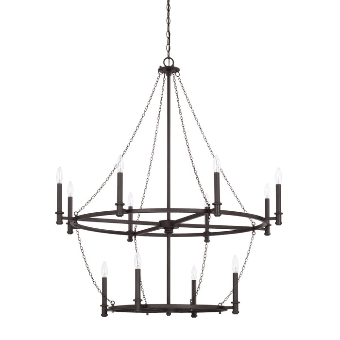 Capital Lighting 528701BI 12 Light Chandelier, Black Iron