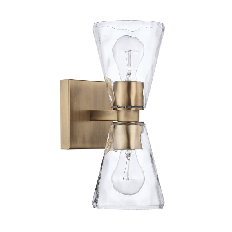 Capital Lighting 627522AD-456 Two Light Wall Sconce, Aged Brass