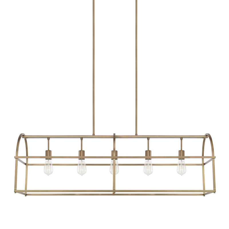 Capital Lighting 825751AD Five Light Island Pendant, Aged Brass