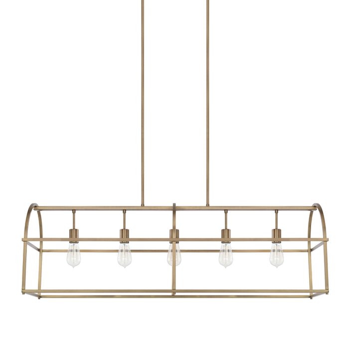 Capital Lighting 825751AD Five Light Island Pendant, Aged Brass