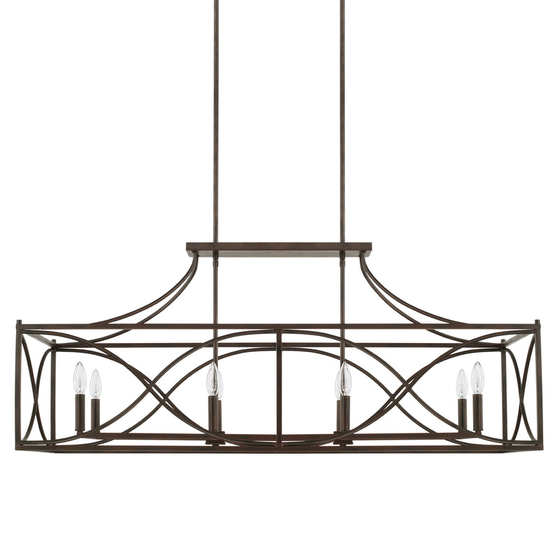 Capital Lighting 829181NG Eight Light Island Pendant, Nordic Grey