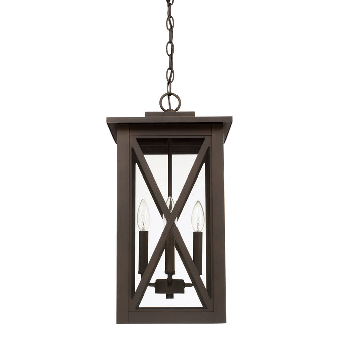 Capital Lighting 926642OZ Four Light Outdoor Hanging Lantern, Oiled Bronze