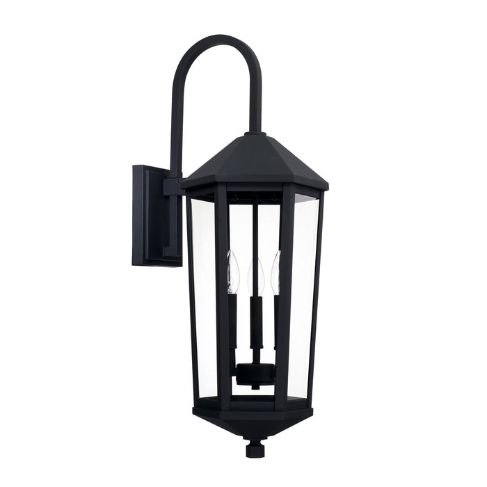 Capital Lighting 926931BK Three Light Outdoor Wall Lantern, Black