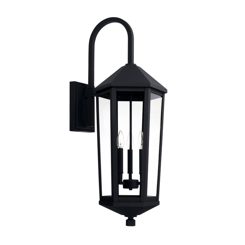 Capital Lighting 926932BK Three Light Outdoor Wall Lantern, Black