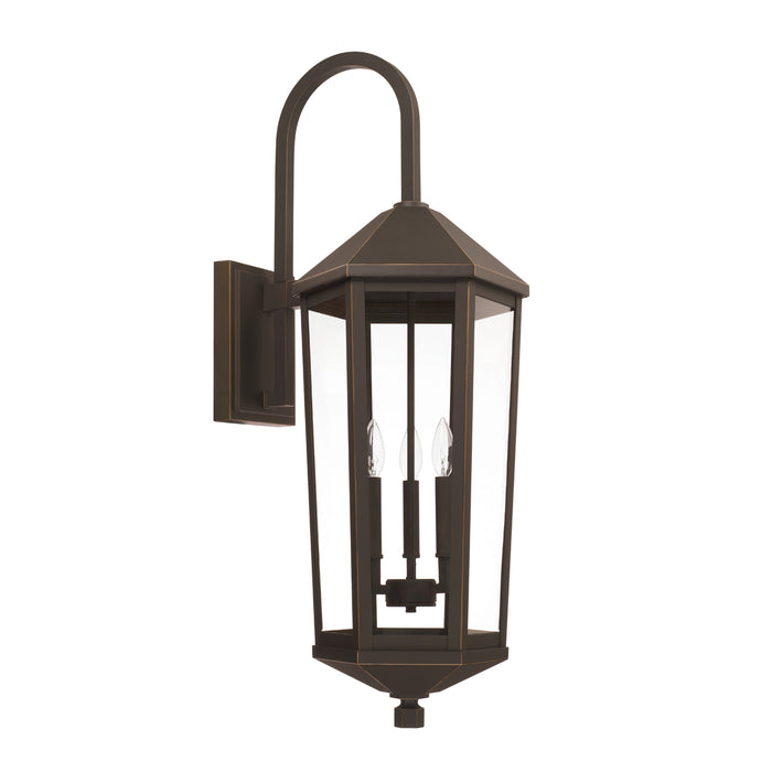 Capital Lighting 926932OZ Three Light Outdoor Wall Lantern, Oiled Bronze