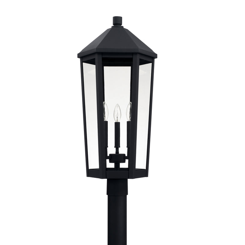 Capital Lighting 926934BK Three Light Outdoor Post Lantern, Black