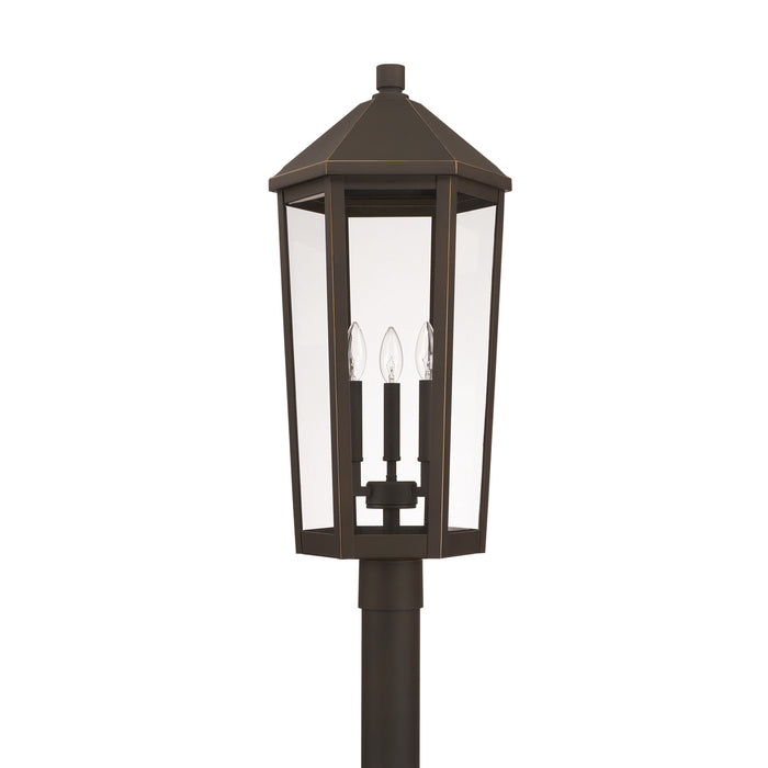 Capital Lighting 926934OZ Three Light Outdoor Post Lantern, Oiled Bronze