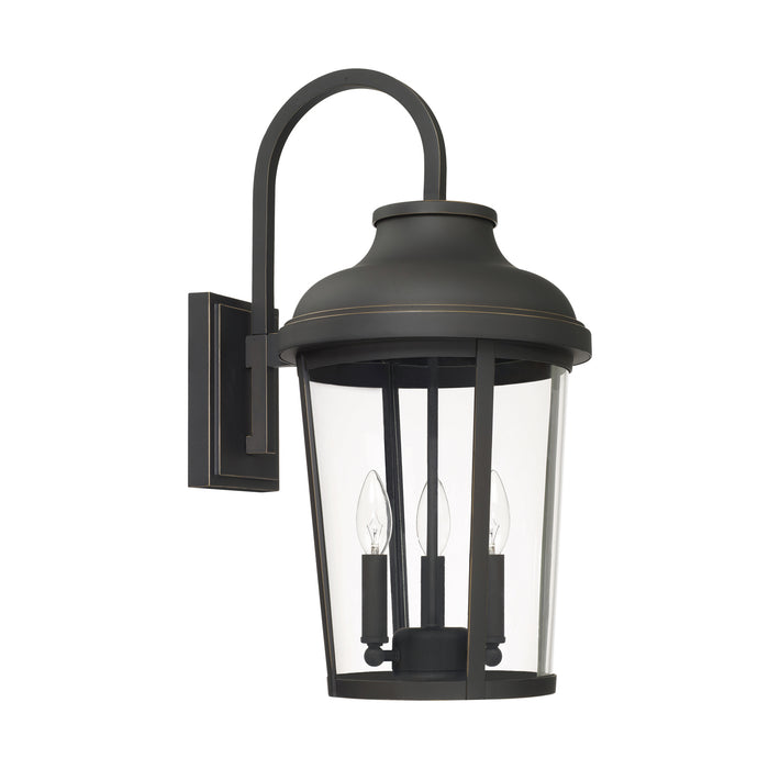 Capital Lighting 927031OZ Three Light Outdoor Wall Lantern, Oiled Bronze