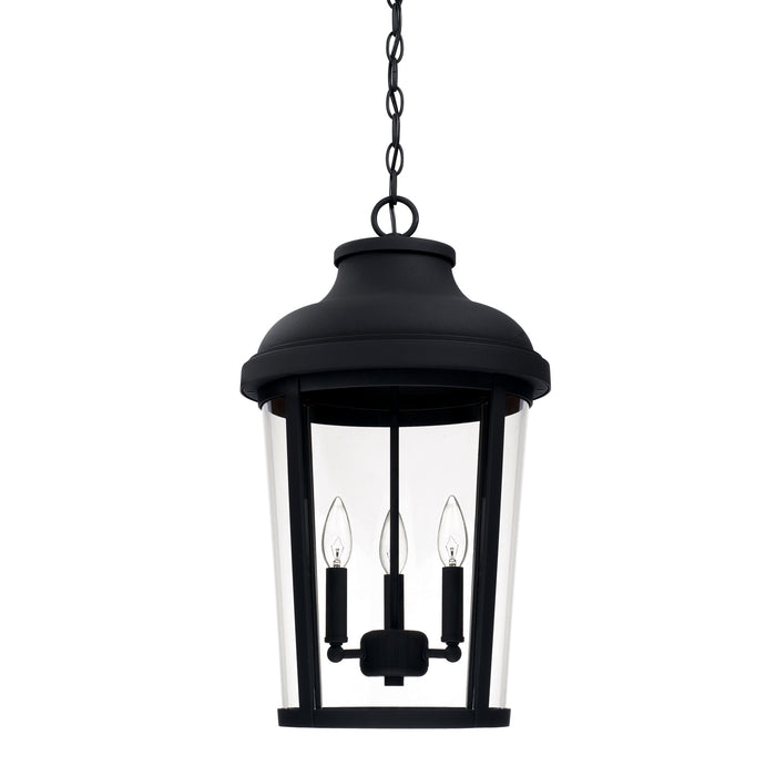 Capital Lighting 927033BK Three Light Outdoor Hanging Lantern, Black