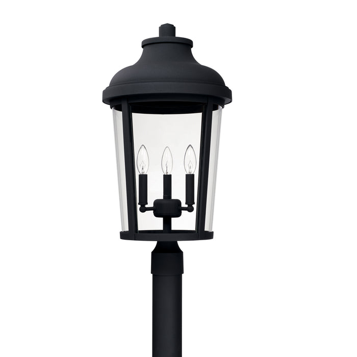 Capital Lighting 927034BK Three Light Outdoor Post Lantern, Black