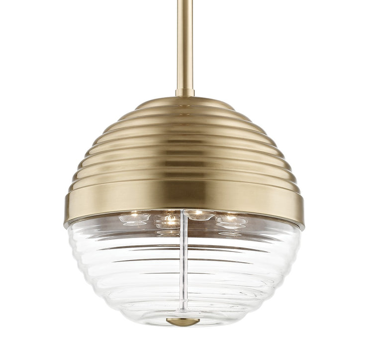 Hudson Valley 1214-AGB Four Light Pendant, Aged Brass