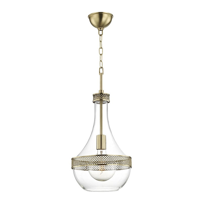 Hudson Valley 1810-AGB One Light Pendant, Aged Brass