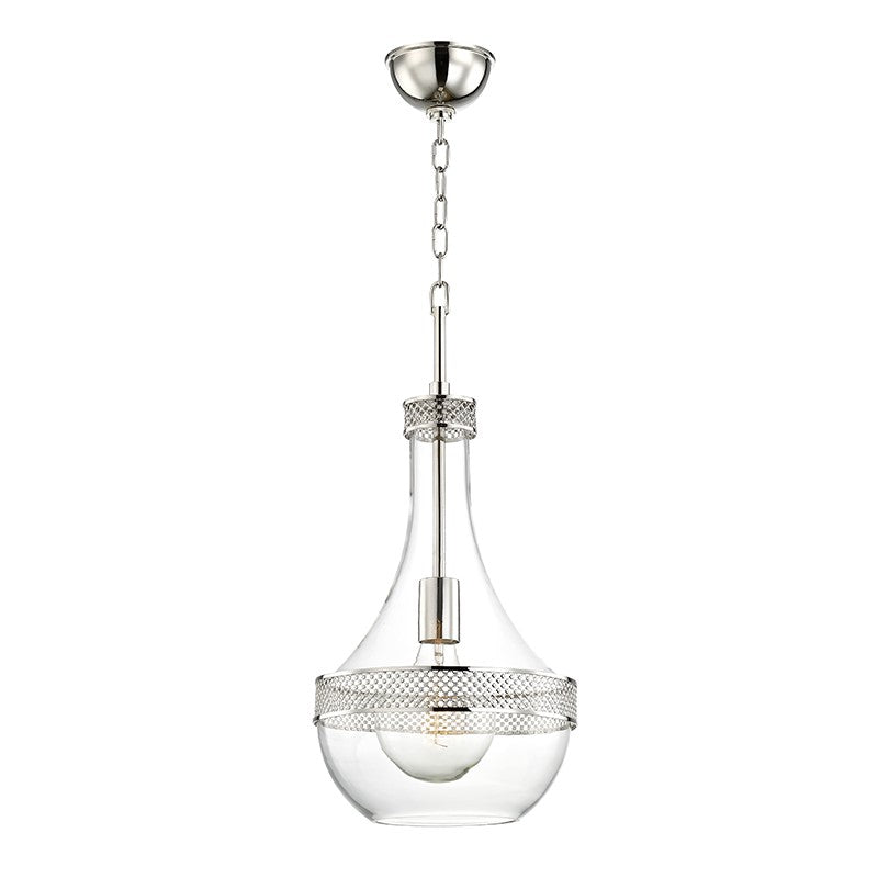 Hudson Valley 1810-PN One Light Pendant, Polished Nickel