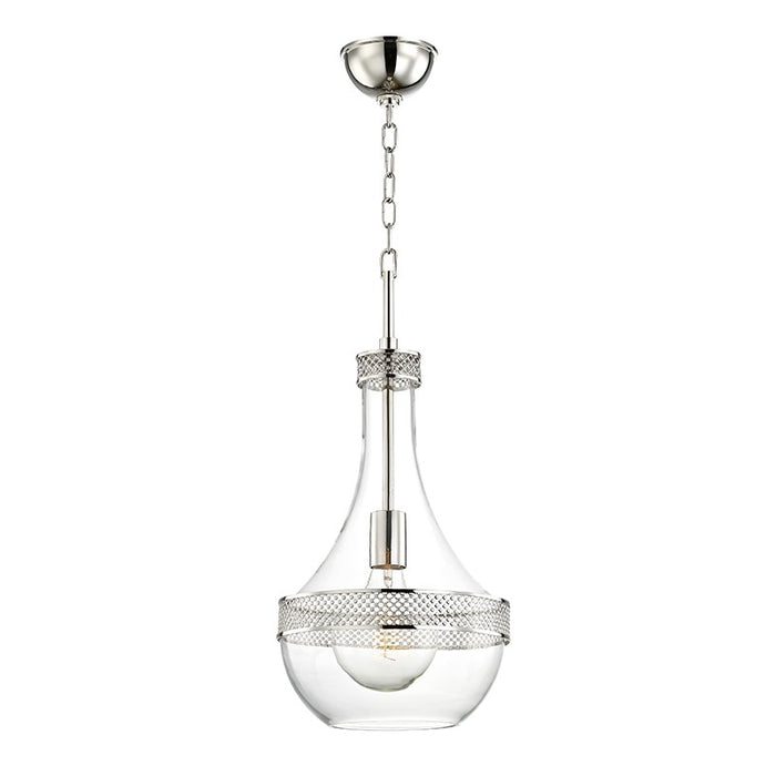 Hudson Valley 1810-PN One Light Pendant, Polished Nickel