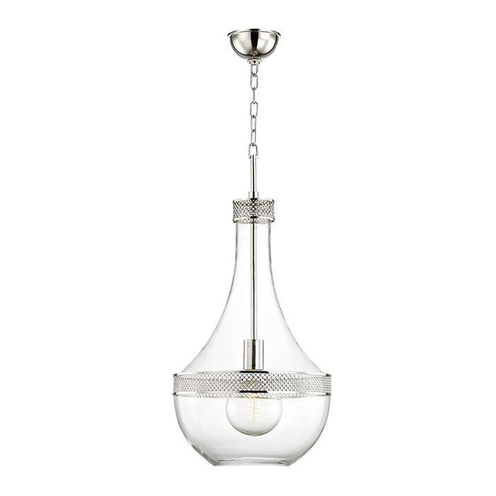 Hudson Valley 1814-PN One Light Pendant, Polished Nickel