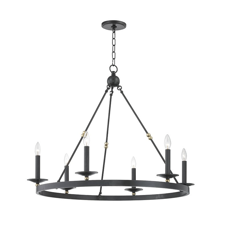 Hudson Valley 3206-AOB Six Light Chandelier, Aged Old Bronze
