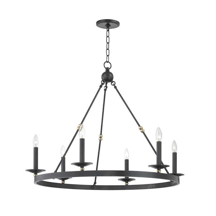 Hudson Valley 3206-AOB Six Light Chandelier, Aged Old Bronze