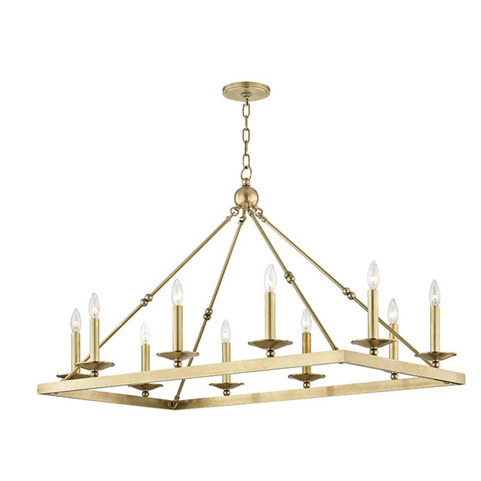 Hudson Valley 3244-AGB Ten Light Linear, Aged Brass