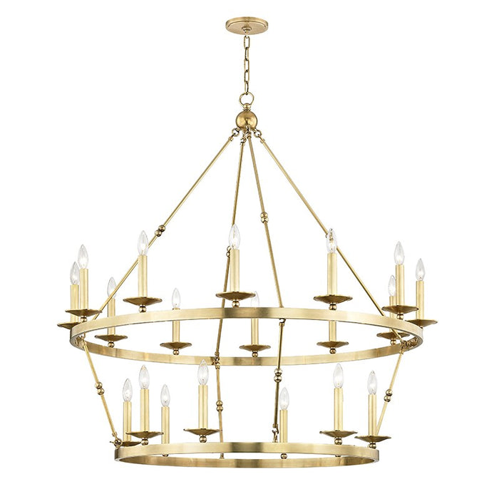 Hudson Valley 3247-AGB 20 Light Chandelier, Aged Brass