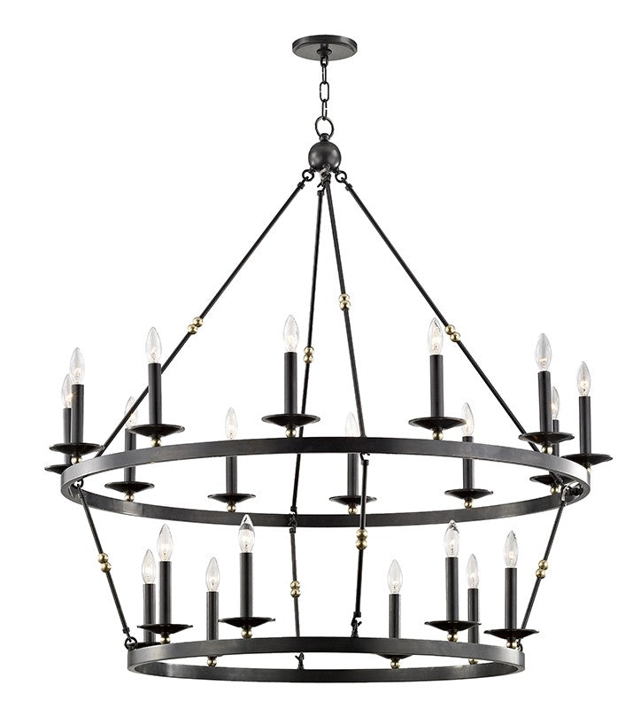 Hudson Valley 3247-AOB 20 Light Chandelier, Aged Old Bronze