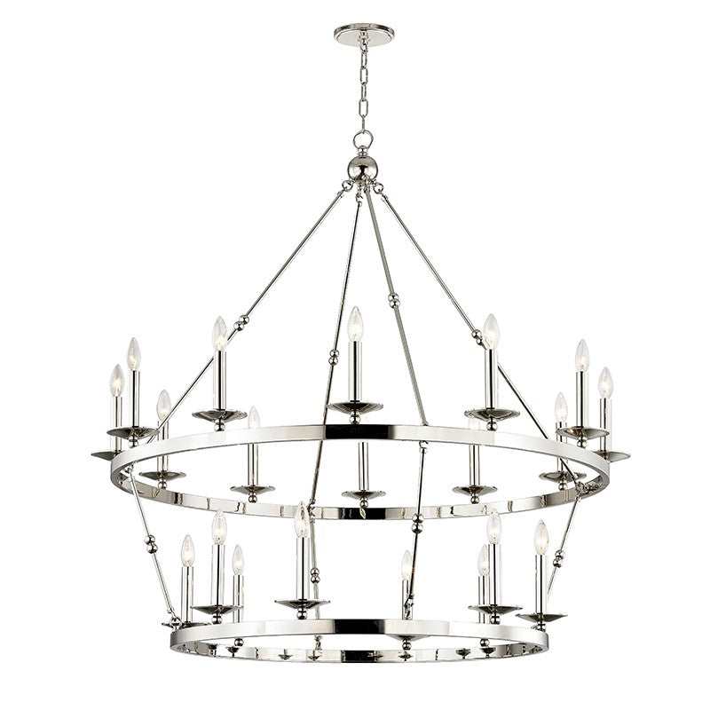 Hudson Valley 3247-PN 20 Light Chandelier, Polished Nickel