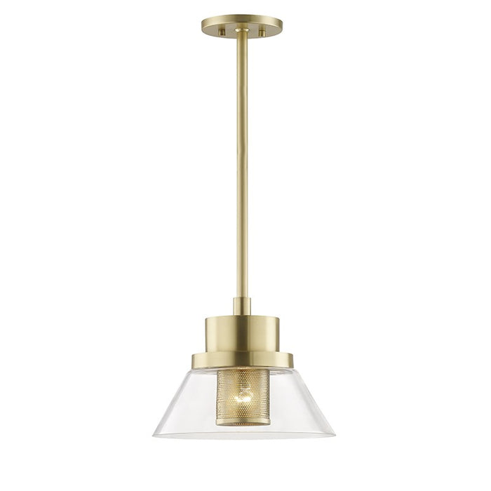 Hudson Valley 4031-AGB One Light Pendant, Aged Brass