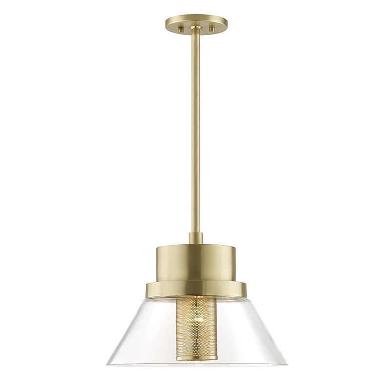 Hudson Valley 4032-AGB One Light Pendant, Aged Brass
