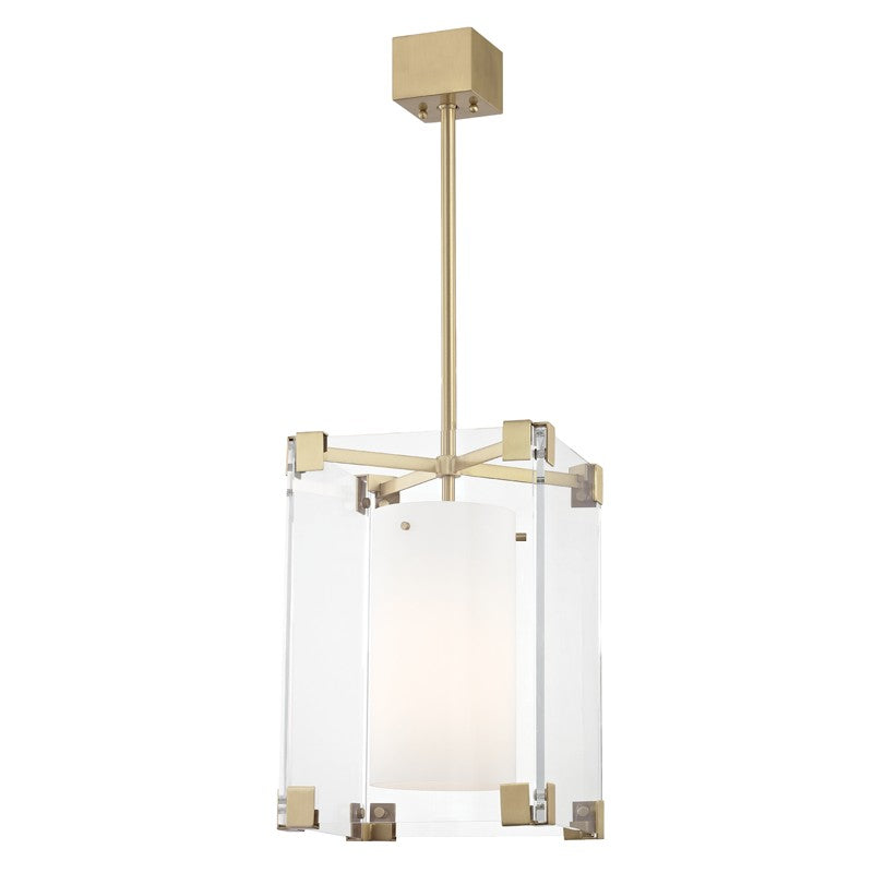Hudson Valley 4125-AGB One Light Pendant, Aged Brass