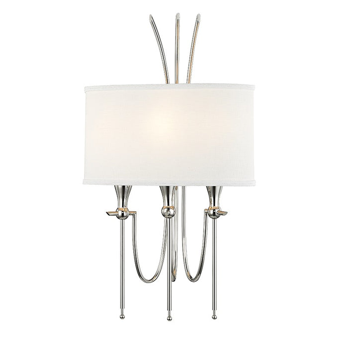 Hudson Valley 4303-PN Three Light Wall Sconce, Polished Nickel