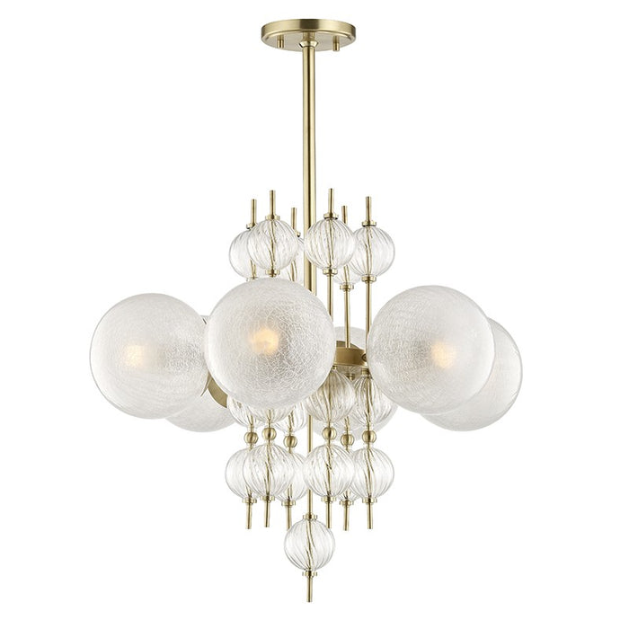 Hudson Valley 6427-AGB Six Light Chandelier, Aged Brass