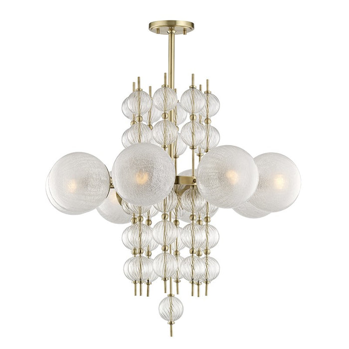Hudson Valley 6433-AGB Eight Light Chandelier, Aged Brass