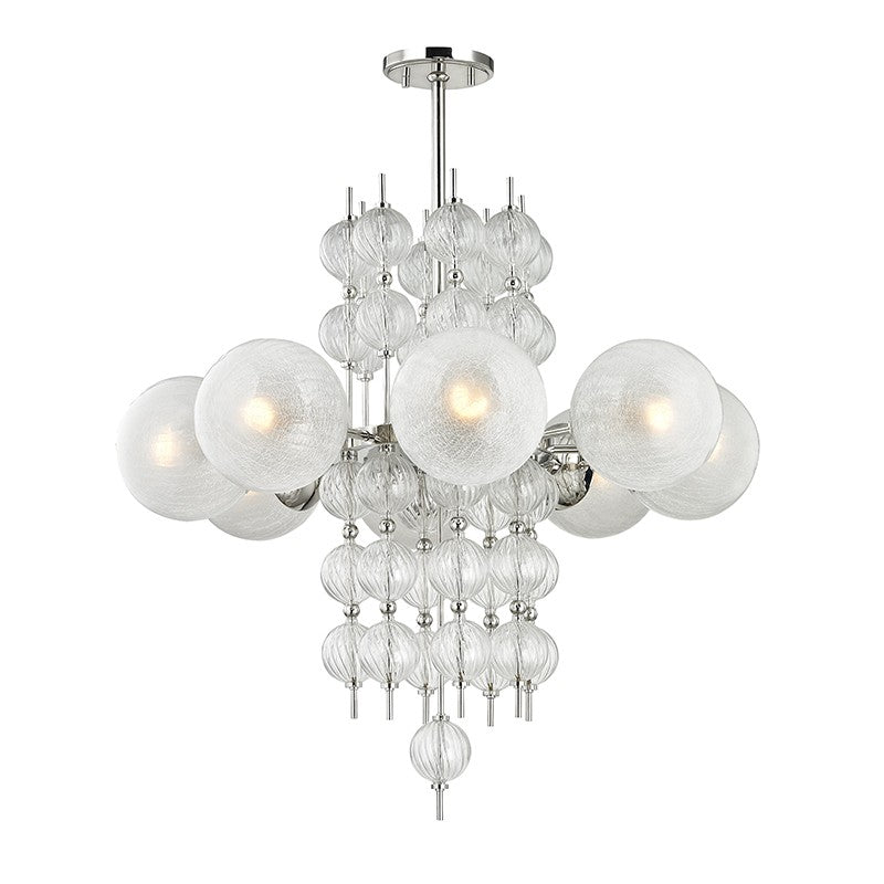 Hudson Valley 6433-PN Eight Light Chandelier, Polished Nickel