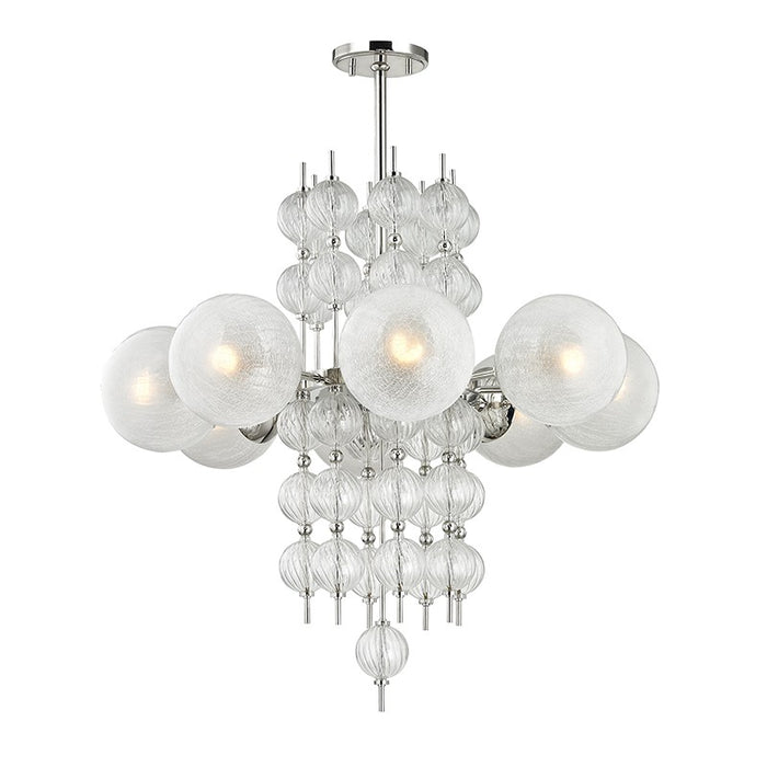 Hudson Valley 6433-PN Eight Light Chandelier, Polished Nickel