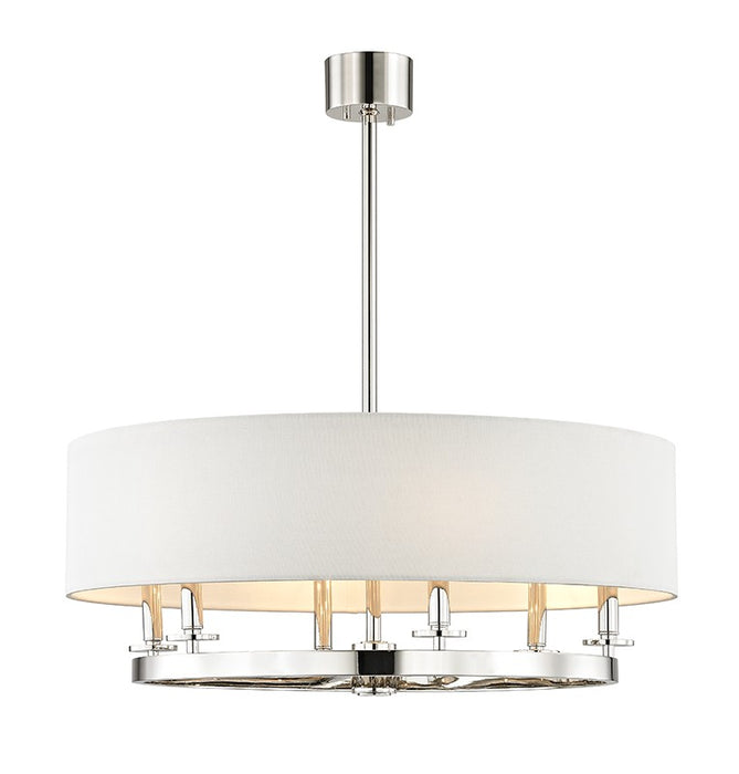 Hudson Valley 6530-PN Six Light Chandelier, Polished Nickel