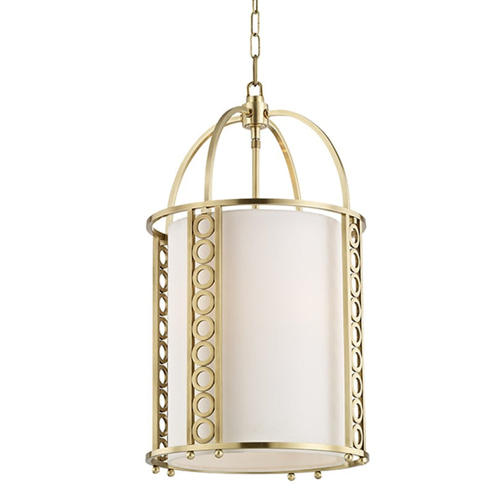 Hudson Valley 6714-AGB Four Light Pendant, Aged Brass