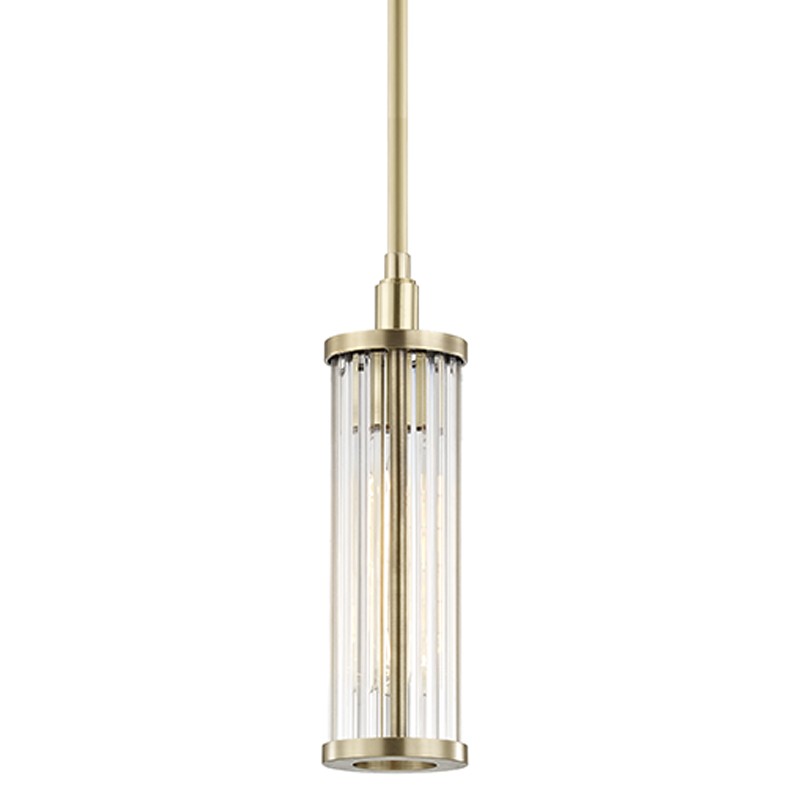 Hudson Valley 9120-AGB One Light Pendant, Aged Brass