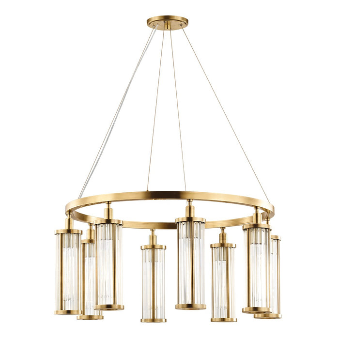 Hudson Valley 9130-AGB Eight Light Chandelier, Aged Brass
