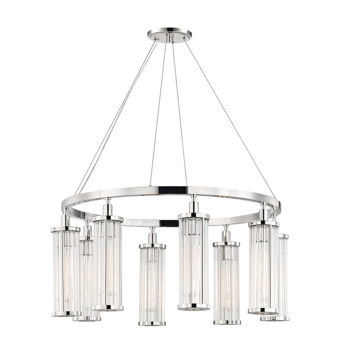 Hudson Valley 9130-PN Eight Light Chandelier, Polished Nickel