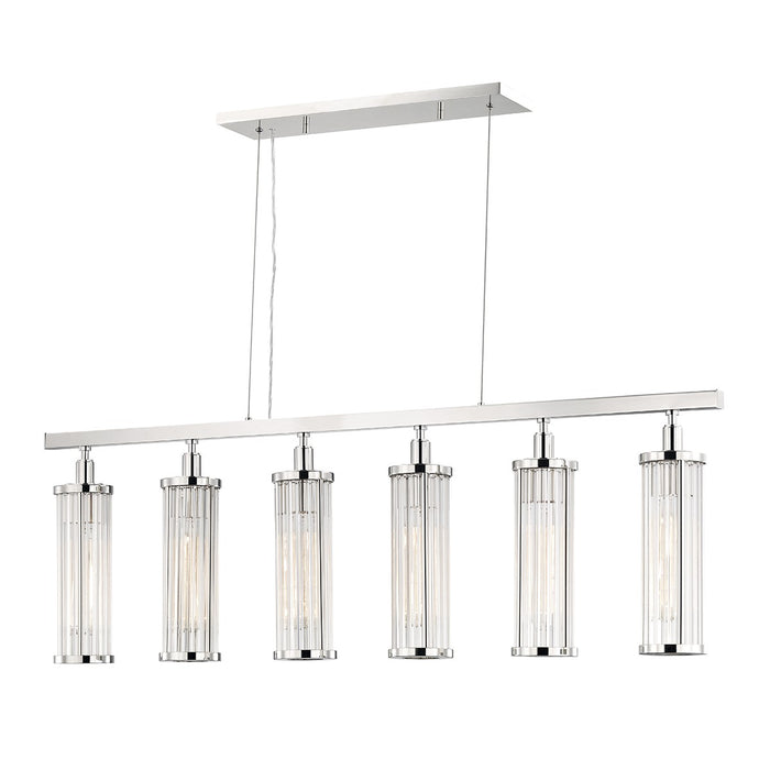 Hudson Valley 9146-PN Six Light Island Pendant, Polished Nickel