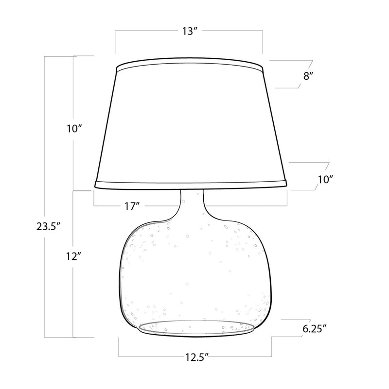 Regina Andrew 13-1059 One Light Table Lamp, Clear