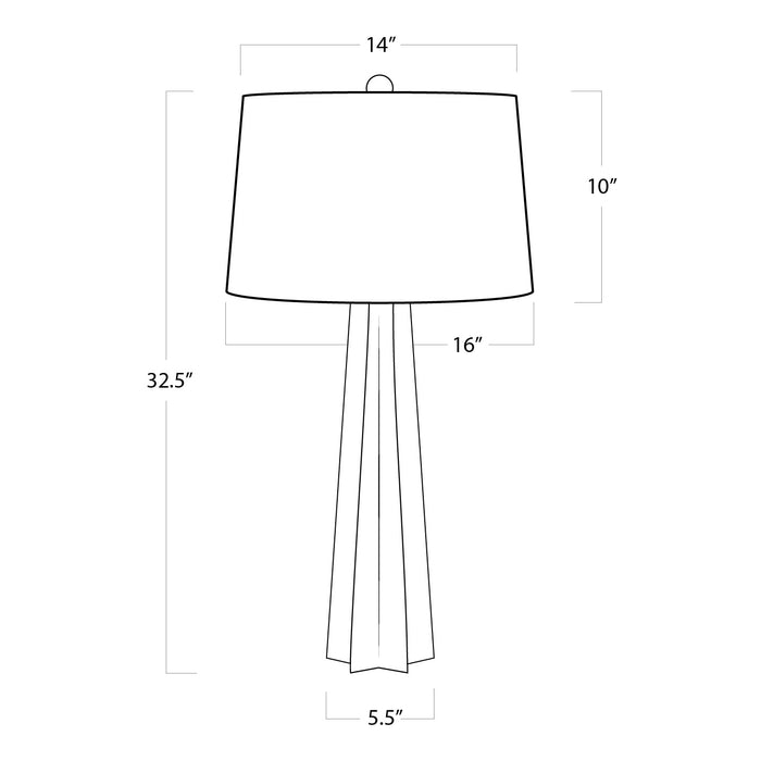 Regina Andrew 13-1098WT One Light Table Lamp, White