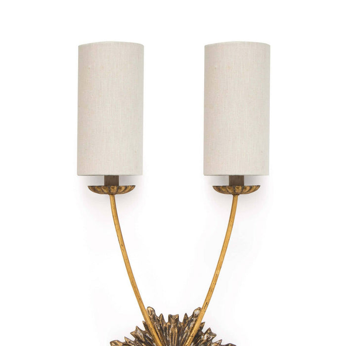 Regina Andrew 15-1064 Two Light Wall Sconce, Antique Gold