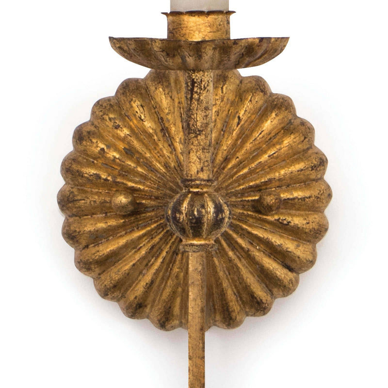 Regina Andrew 15-1073 One Light Wall Sconce, Antique Gold Leaf