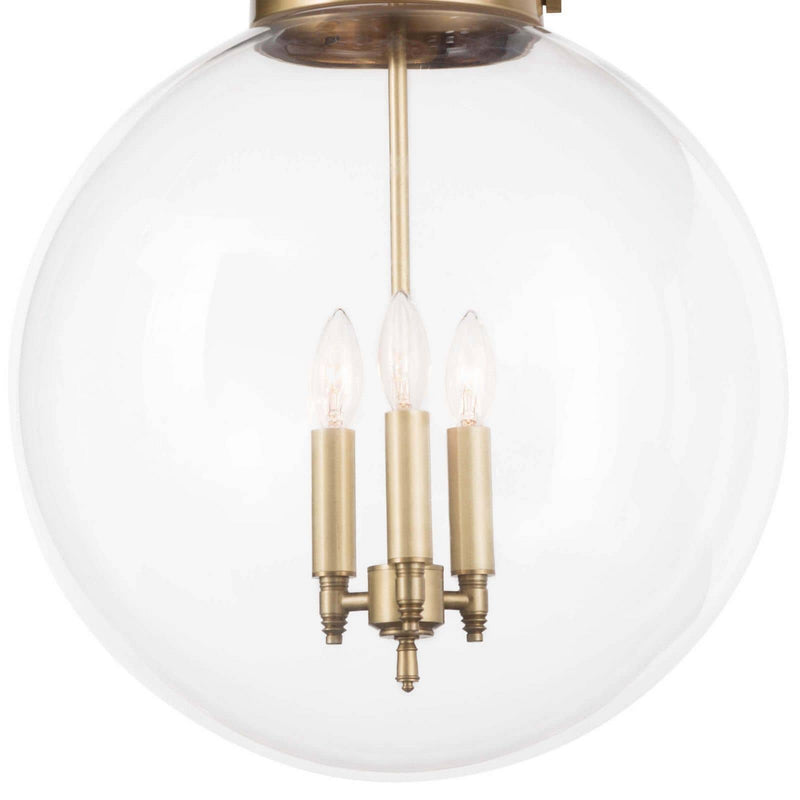 Regina Andrew 16-1004NB Three Light Pendant, Natural Brass
