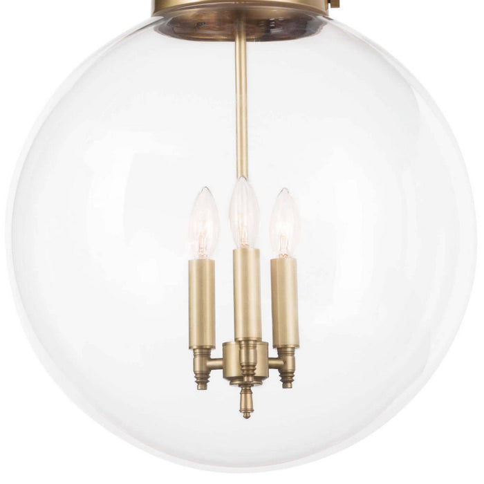 Regina Andrew 16-1004NB Three Light Pendant, Natural Brass