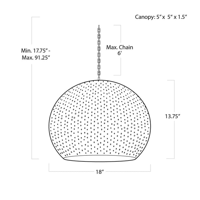 Regina Andrew 16-1016PN Five Light Pendant, Polished Nickel