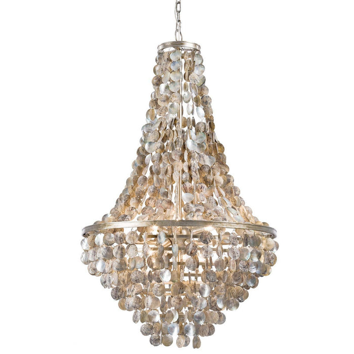 Regina Andrew 16-1043 Six Light Chandelier, Ambered Silver Leaf